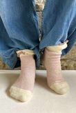 Laundry B Terry & Wool Luxury Socks Pinstripe Dusky Rose 